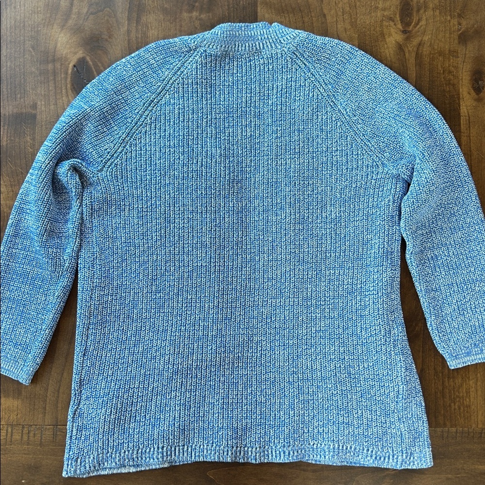 Blue Knit Cotton Cardigan - Picture 3 of 5